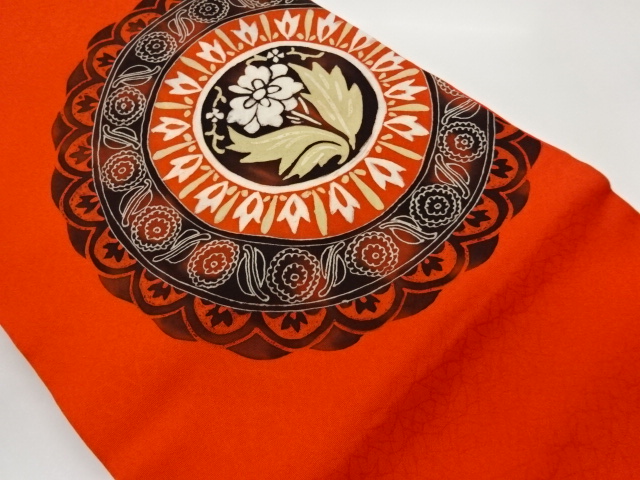 JAPANESE NAGOYA OBI / FLOWER & ROUNDEL
